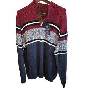 Chaps Men's XXL Striped Knit Pullover Sweater New with Tags
